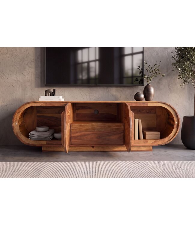 Invicta Interior TV-Meubel ORGANIKO 160cm ovaal sheesham hout bruin - 49229