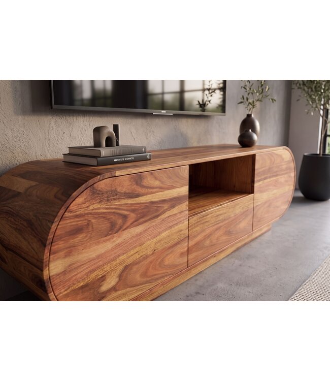 Invicta Interior TV-Meubel ORGANIKO 160cm ovaal sheesham hout bruin - 49229
