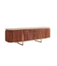 Invicta Interior TV-Meubel GATSBY 160cm retro stijl mangohout travertijn blad bruin goud - 49282