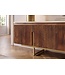 Invicta Interior TV-Meubel GATSBY 160cm retro stijl mangohout travertijn blad bruin goud - 49282