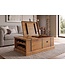 Invicta Interior Salontafel BODEGA 100cm met wijnrek en opbergruimte mangohout honing afwerking - 49355