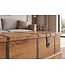 Invicta Interior Salontafel BODEGA 100cm met wijnrek en opbergruimte mangohout honing afwerking - 49355