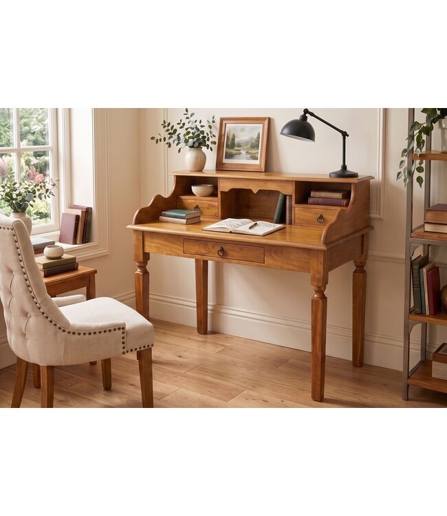 Invicta Interior Davenport bureau HEMINGWAY 115cm mangohout honingkleur - 49380