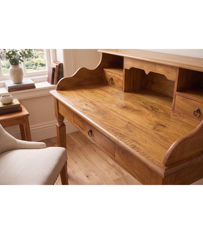Invicta Interior Davenport bureau HEMINGWAY 115cm mangohout honingkleur - 49380