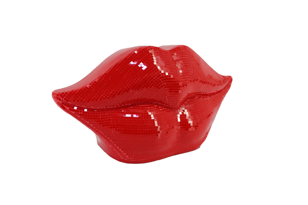 Decoratief object DISCO LIP 35cm moza?ek rood - 70087