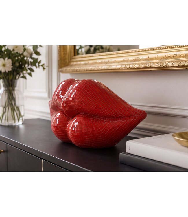 Invicta Interior Decoratief object DISCO LIP 35cm mozaïek rood - 70087