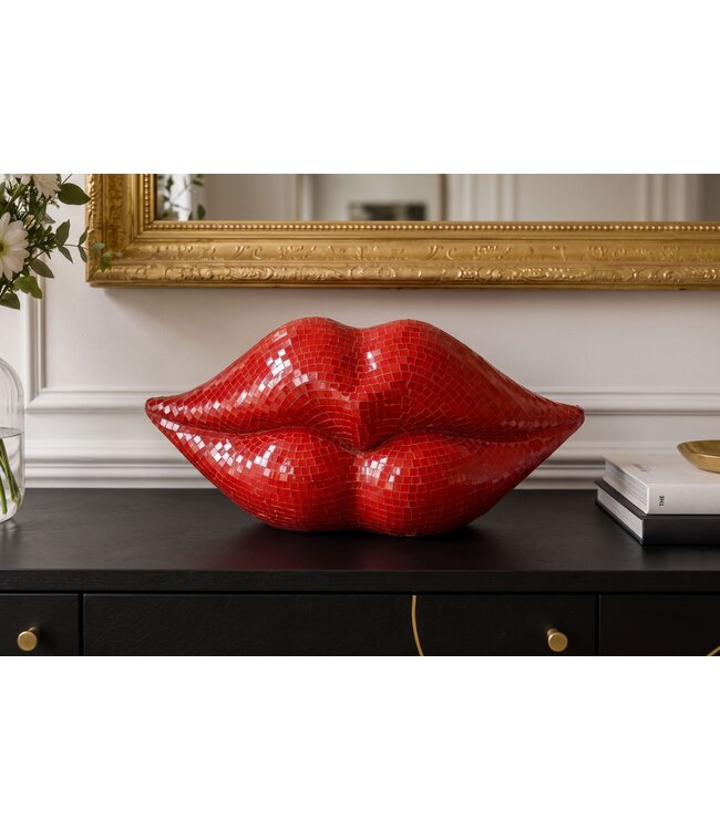 Invicta Interior Decoratief object DISCO LIP 35cm mozaïek rood - 70087