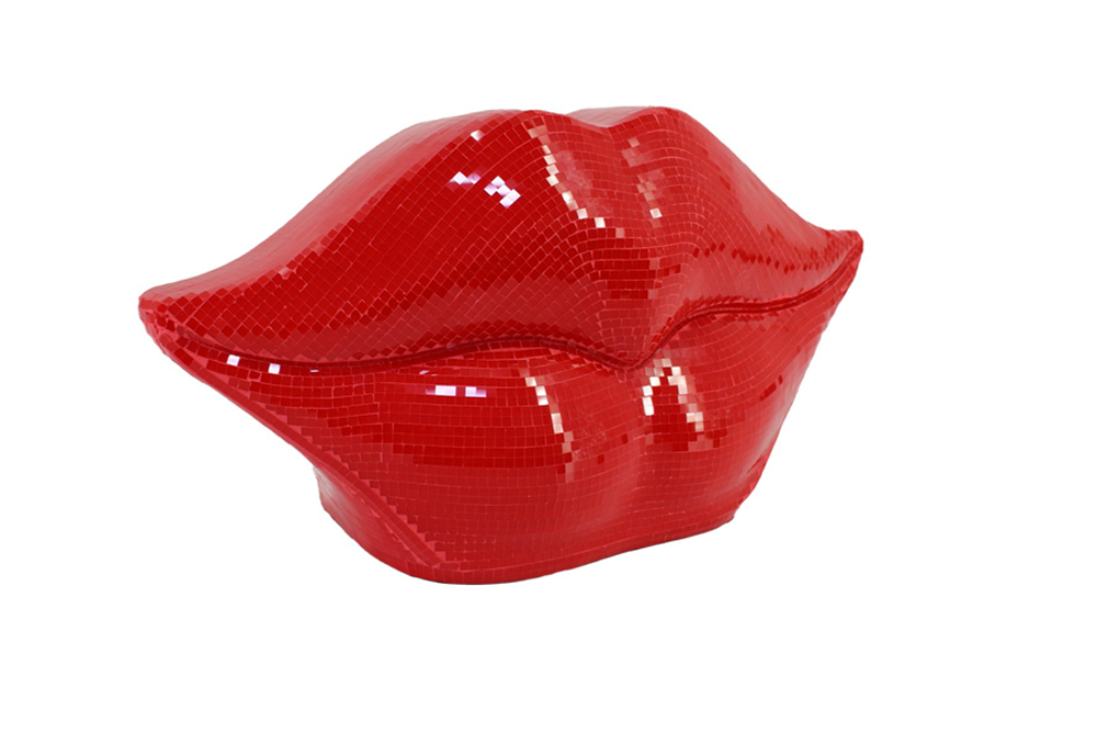 Decoratief Object DISCO LIP 45cm moza?ek rood - 70088