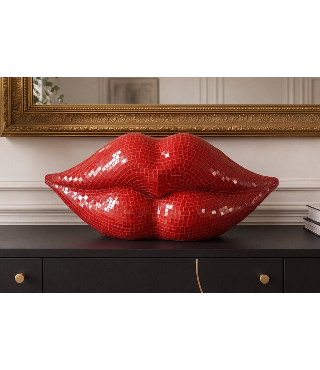Invicta Interior Decoratief Object DISCO LIP 45cm mozaïek rood - 70088