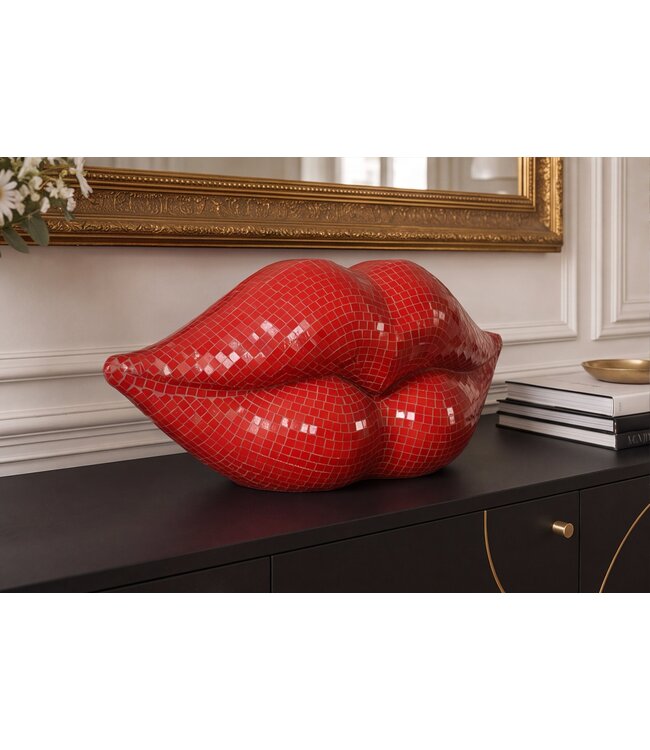 Invicta Interior Decoratief Object DISCO LIP 45cm mozaïek rood - 70088