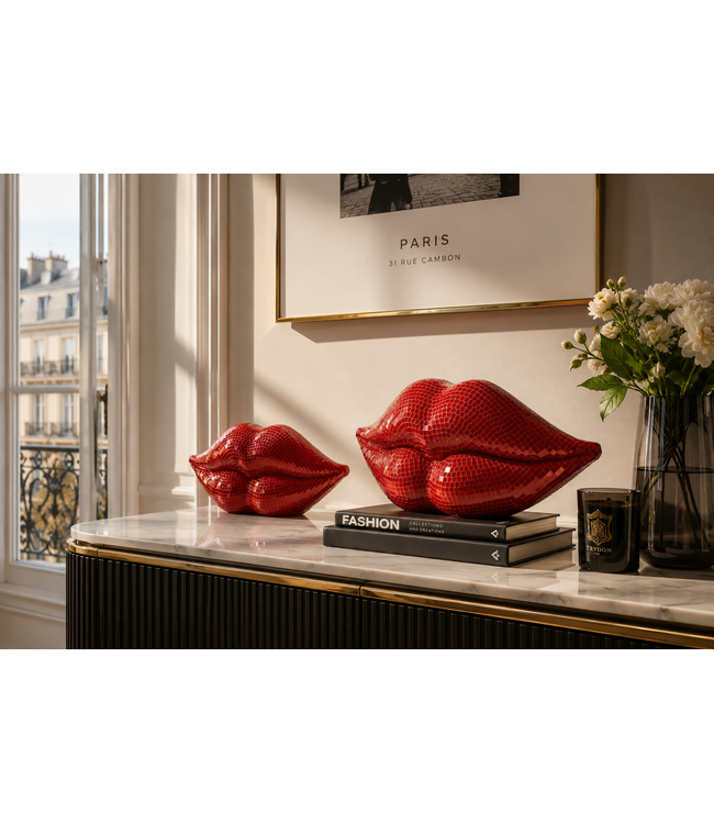 Invicta Interior Decoratief Object DISCO LIP 45cm mozaïek rood - 70088