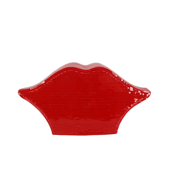 Invicta Interior Decoratief Object DISCO LIP 45cm mozaïek rood - 70088