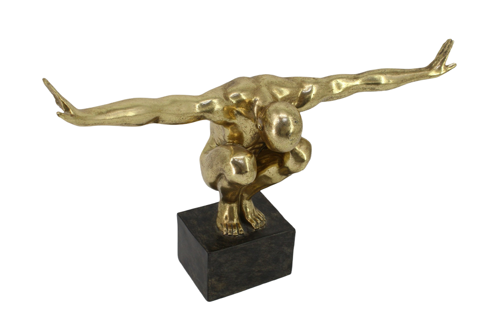 Decoratiefiguur HIGH DIVER 50cm goud - 70089