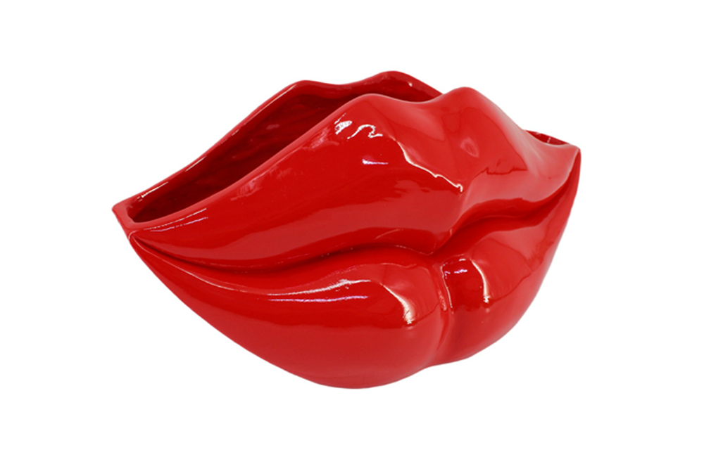 Glamour decoratieve vaas LIP 40cm lippen rood - 70090