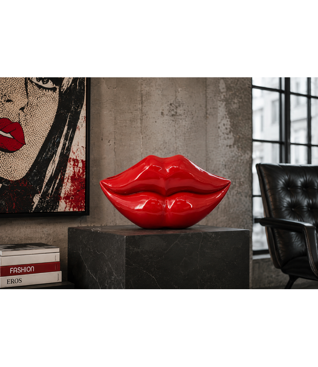 Invicta Interior Glamour decoratieve vaas LIP 40cm lippen rood - 70090