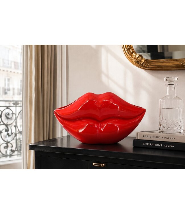 Invicta Interior Glamour decoratieve vaas LIP 40cm lippen rood - 70090