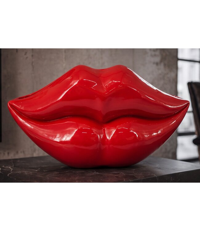 Invicta Interior Glamour decoratieve vaas LIP 40cm lippen rood - 70090