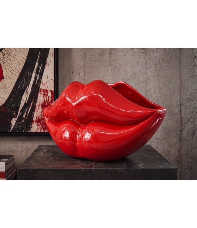 Invicta Interior Glamour decoratieve vaas LIP 40cm lippen rood - 70090
