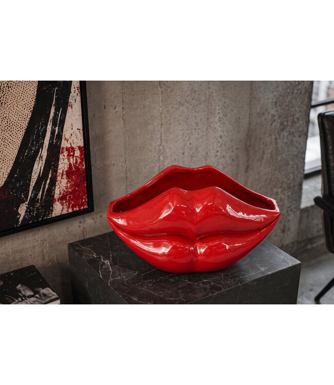 Invicta Interior Glamour decoratieve vaas LIP 40cm lippen rood - 70090