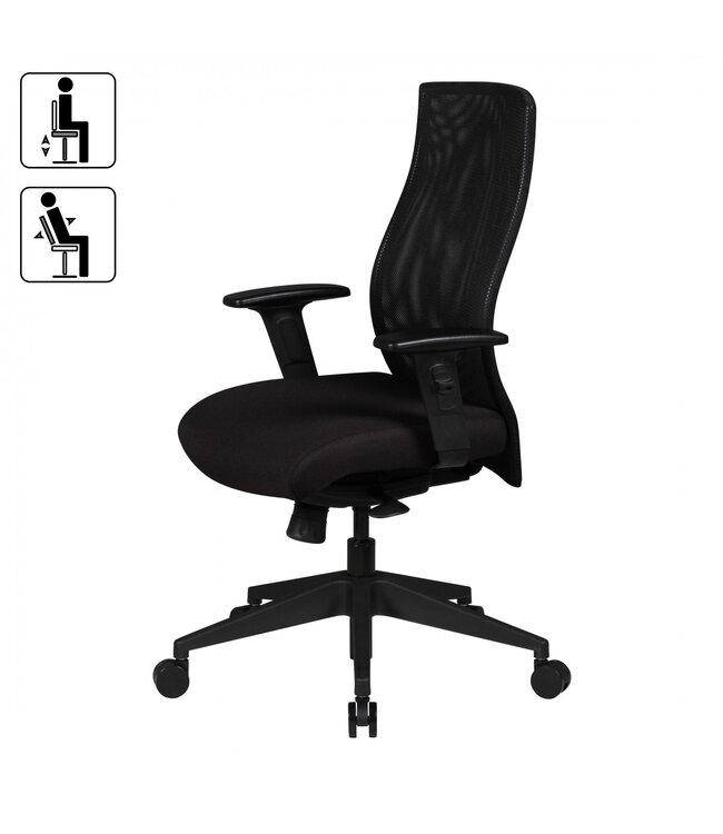 Amstyle hoes bureaustoel stof zwart bureaustoel design directiestoel armleuning bureaustoel bekleding 120 kg