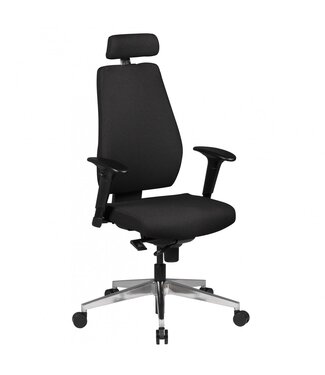 Amstyle Stoel SPM1.279 Bureaustoel Stof Zwart Executive Chair Modern | Bureaustoel met synchroonmechanisme | Werkstoel met hoofdsteun 120kg | Bureaufauteuil, in hoogte verstelbaar, wipfunctie