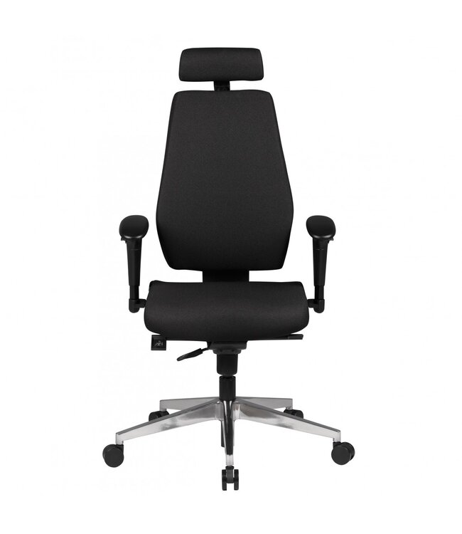 Amstyle Stoel SPM1.279 Bureaustoel Stof Zwart Executive Chair Modern | Bureaustoel met synchroonmechanisme | Werkstoel met hoofdsteun 120kg | Bureaufauteuil, in hoogte verstelbaar, wipfunctie