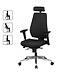 Amstyle Stoel SPM1.279 Bureaustoel Stof Zwart Executive Chair Modern | Bureaustoel met synchroonmechanisme | Werkstoel met hoofdsteun 120kg | Bureaufauteuil, in hoogte verstelbaar, wipfunctie