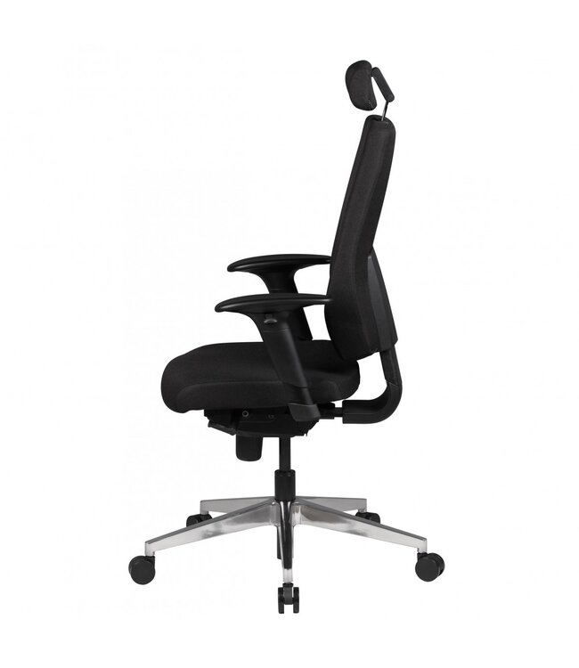 Amstyle Stoel SPM1.279 Bureaustoel Stof Zwart Executive Chair Modern | Bureaustoel met synchroonmechanisme | Werkstoel met hoofdsteun 120kg | Bureaufauteuil, in hoogte verstelbaar, wipfunctie
