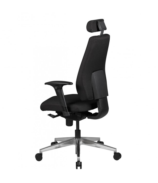 Amstyle Stoel SPM1.279 Bureaustoel Stof Zwart Executive Chair Modern | Bureaustoel met synchroonmechanisme | Werkstoel met hoofdsteun 120kg | Bureaufauteuil, in hoogte verstelbaar, wipfunctie