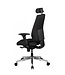 Amstyle Stoel SPM1.279 Bureaustoel Stof Zwart Executive Chair Modern | Bureaustoel met synchroonmechanisme | Werkstoel met hoofdsteun 120kg | Bureaufauteuil, in hoogte verstelbaar, wipfunctie