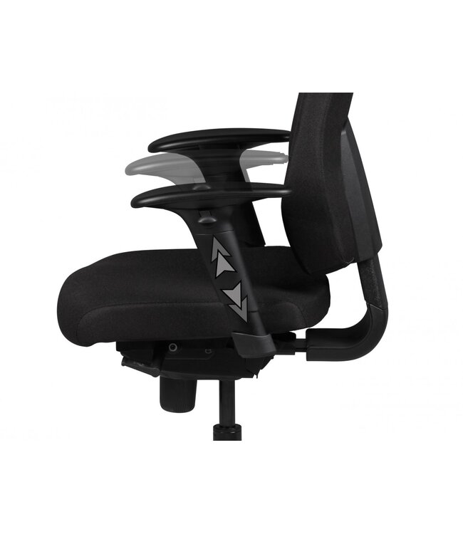 Amstyle Stoel SPM1.279 Bureaustoel Stof Zwart Executive Chair Modern | Bureaustoel met synchroonmechanisme | Werkstoel met hoofdsteun 120kg | Bureaufauteuil, in hoogte verstelbaar, wipfunctie