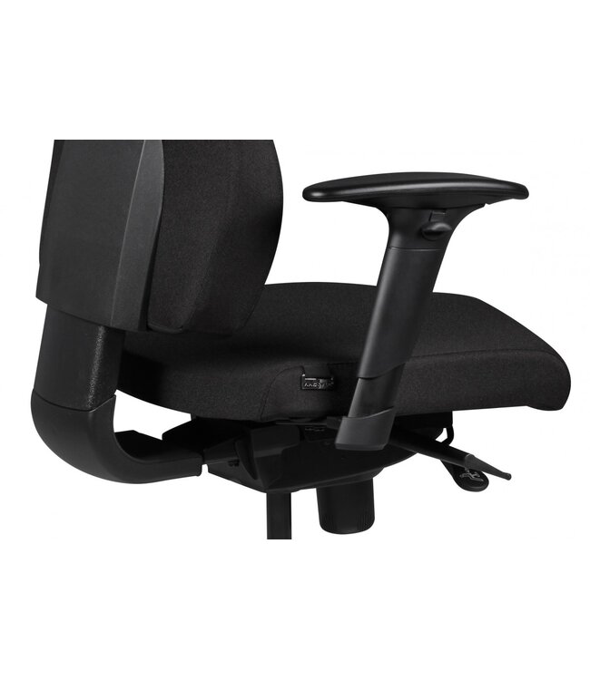 Amstyle Stoel SPM1.279 Bureaustoel Stof Zwart Executive Chair Modern | Bureaustoel met synchroonmechanisme | Werkstoel met hoofdsteun 120kg | Bureaufauteuil, in hoogte verstelbaar, wipfunctie