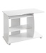 Wohnling computertafel DIANA oprolbaar White 90 x 71 x 50 cm met toetsenbordplateau | Laptop tafel op wieltjes | Pc-tafel met ruimtebesparende printer tray | Bureau voor kleine ruimtes