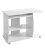 Wohnling computertafel DIANA oprolbaar White 90 x 71 x 50 cm met toetsenbordplateau | Laptop tafel op wieltjes | Pc-tafel met ruimtebesparende printer tray | Bureau voor kleine ruimtes