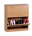 Wohnling schoen Kiepwagen SARAH Beech mat 2 compartimenten 75 x 87 x 24 cm | Ontwerp van de klomp kast voor het werk | Schoen dressoir modern met berging