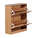 Wohnling schoen Kiepwagen SARAH Beech mat 2 compartimenten 75 x 87 x 24 cm | Ontwerp van de klomp kast voor het werk | Schoen dressoir modern met berging