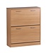 Wohnling schoen Kiepwagen SARAH Beech mat 2 compartimenten 75 x 87 x 24 cm | Ontwerp van de klomp kast voor het werk | Schoen dressoir modern met berging