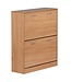 Wohnling schoen Kiepwagen SARAH Beech mat 2 compartimenten 75 x 87 x 24 cm | Ontwerp van de klomp kast voor het werk | Schoen dressoir modern met berging
