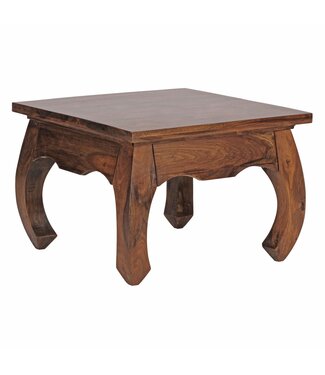 Wohnling Salontafel Massief Hout Sheesham 60 cm breed Woonkamer-Tafel Design donkerbruin Landelijke Stijl Bijzettafel