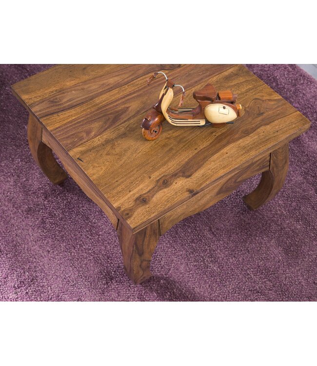 Wohnling Salontafel Massief Hout Sheesham 60 cm breed Woonkamer-Tafel Design donkerbruin Landelijke Stijl Bijzettafel