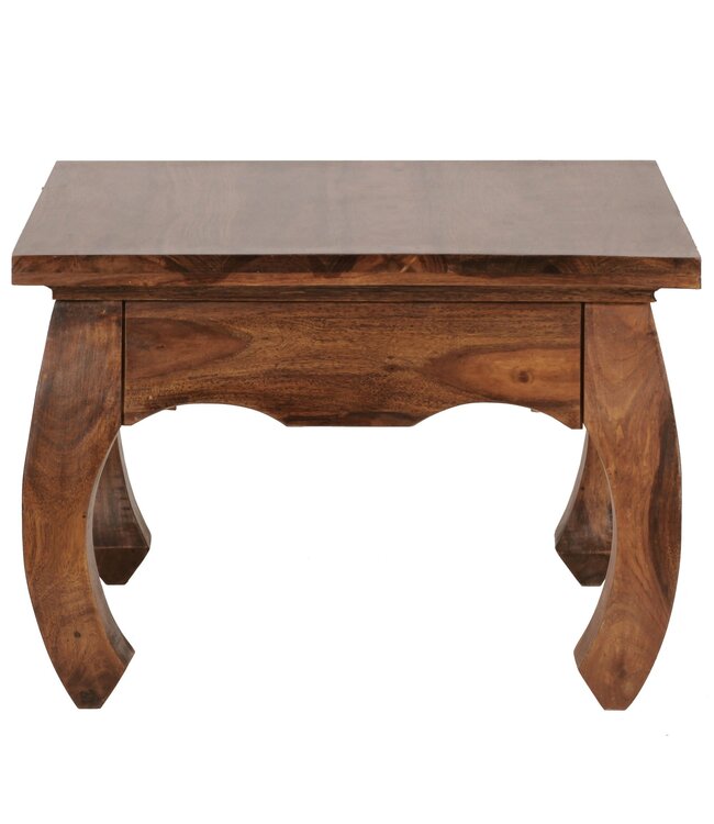 Wohnling Salontafel Massief Hout Sheesham 60 cm breed Woonkamer-Tafel Design donkerbruin Landelijke Stijl Bijzettafel