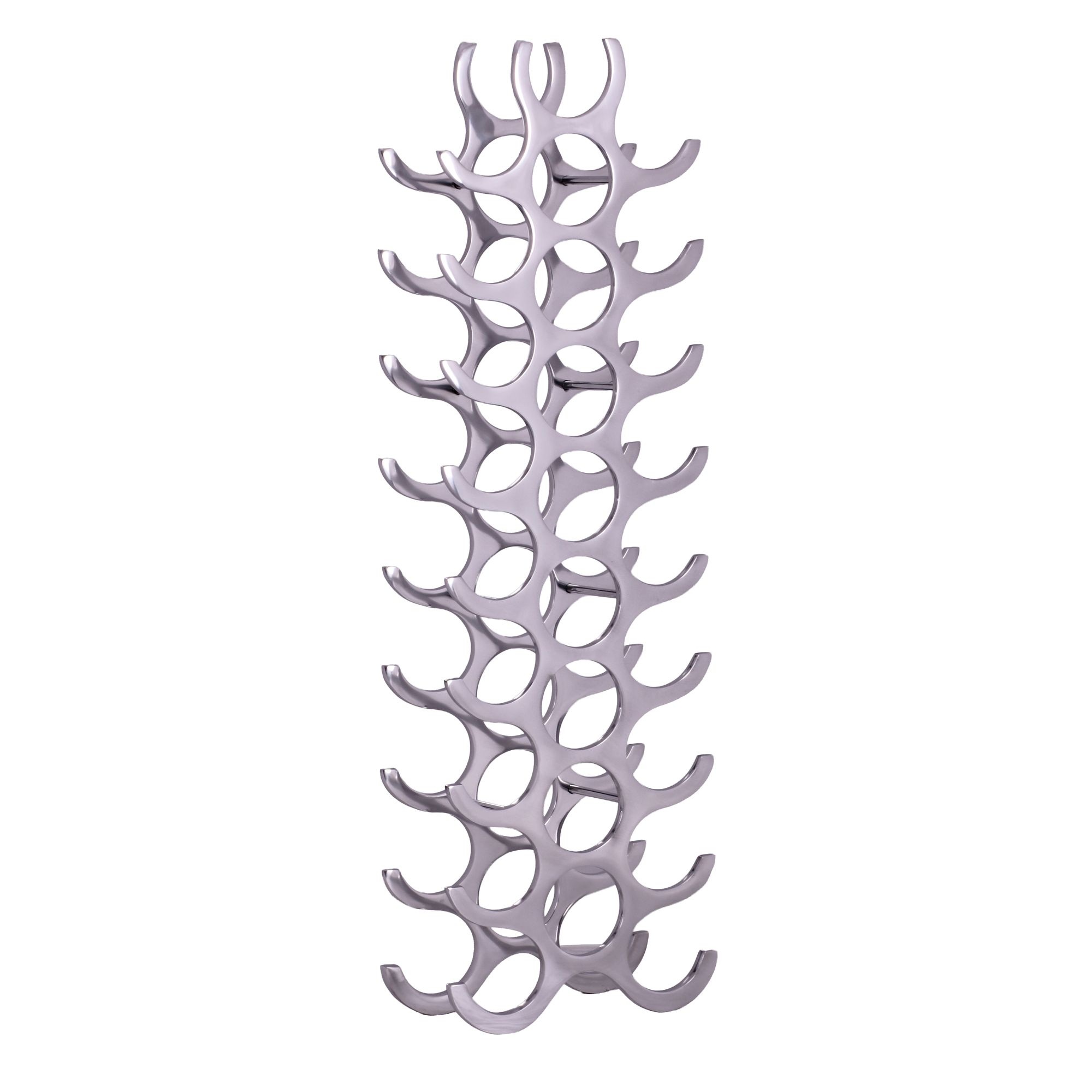 wijnrek ontwerp 98 cm voor 27 flessen Aluminium Zilver
