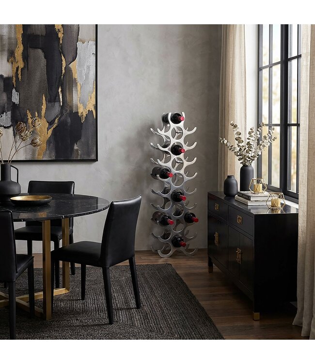 Wohnling wijnrek ontwerp 98 cm voor 27 flessen Aluminium Zilver