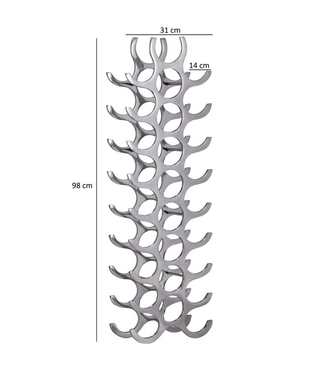 Wohnling wijnrek ontwerp 98 cm voor 27 flessen Aluminium Zilver
