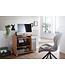 Wohnling computertafel DIANA oprolbaar Beech 90 x 71 x 50 cm met toetsenbordplateau | Laptop tafel op wieltjes | Pc-tafel met ruimtebesparende printer tray | Bureau voor kleine ruimtes