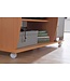 Wohnling computertafel DIANA oprolbaar Beech 90 x 71 x 50 cm met toetsenbordplateau | Laptop tafel op wieltjes | Pc-tafel met ruimtebesparende printer tray | Bureau voor kleine ruimtes