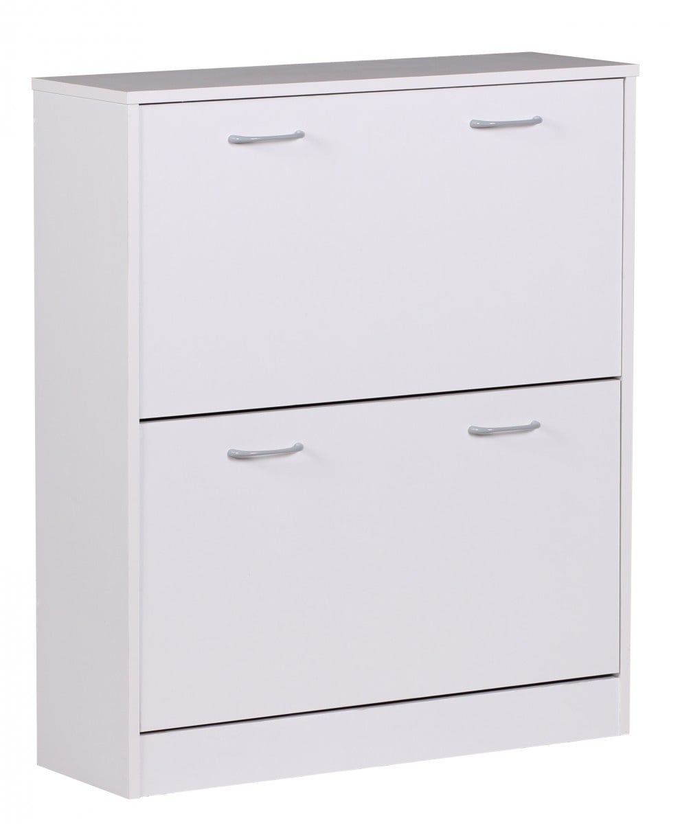 schoen Kiepwagen SARAH wit mat 2 compartimenten 75 x 87 x 24 cm | Ontwerp van de klomp kast voor het