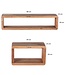 Wohnling design wandplank set van 3 BOHA massief houten planken acacia landelijke stijl | Rustieke wandplankenset hout | Hangplank vierkant echt hout | Wandplanken | Hangende dobbelstenen | Plankwanddozen vierkant