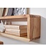 Wohnling design wandplank set van 3 BOHA massief houten planken acacia landelijke stijl | Rustieke wandplankenset hout | Hangplank vierkant echt hout | Wandplanken | Hangende dobbelstenen | Plankwanddozen vierkant
