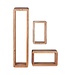 Wohnling design wandplank set van 3 BOHA massief houten planken acacia landelijke stijl | Rustieke wandplankenset hout | Hangplank vierkant echt hout | Wandplanken | Hangende dobbelstenen | Plankwanddozen vierkant